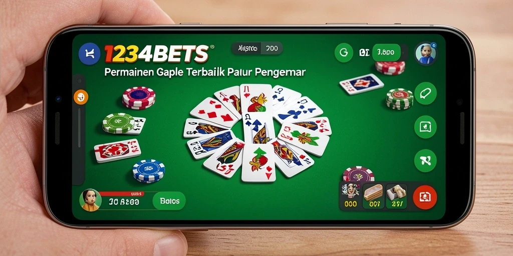 Tampilan gameplay Gaple yang mendebarkan di 1234BETS.