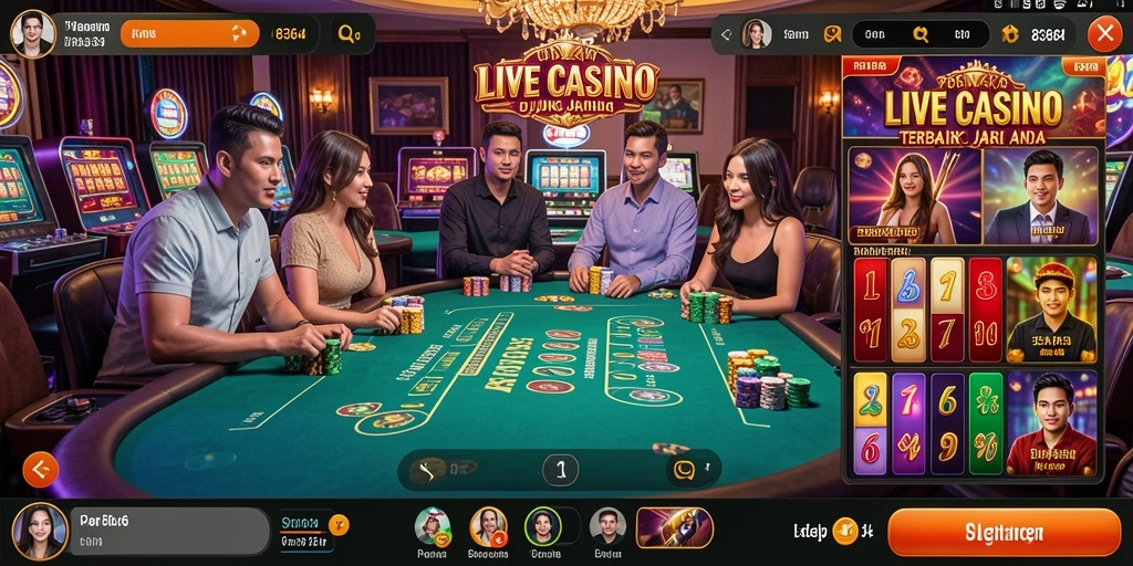 Gameplay Live Casino yang menegangkan dan interaktif dengan dealer profesional.