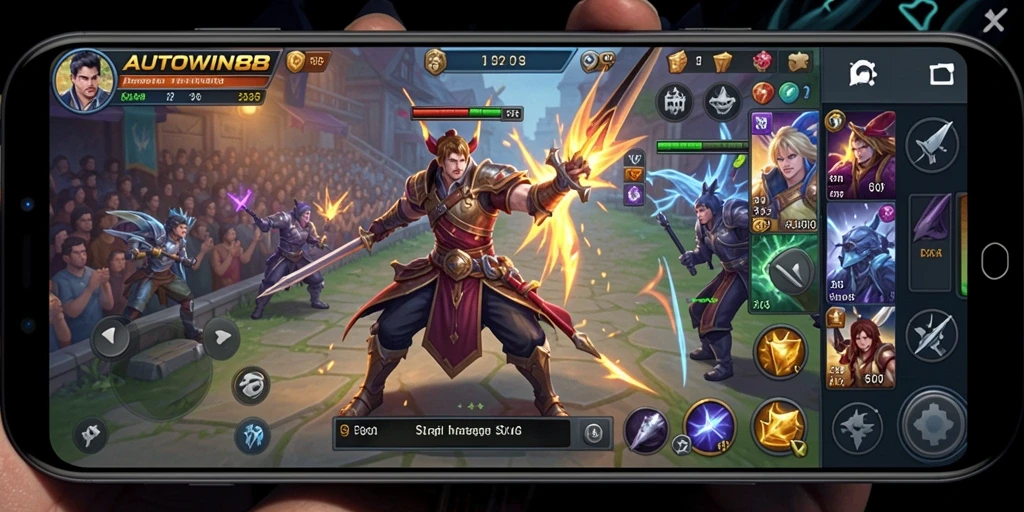 Screenshot gameplay AUTOWIN88 menampilkan strategi dan pertempuran yang intens.