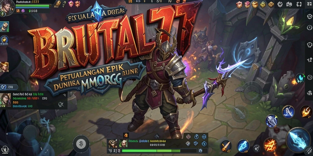 Tangkapan layar gameplay BRUTAL77 dengan aksi petualangan MMORPG yang seru.