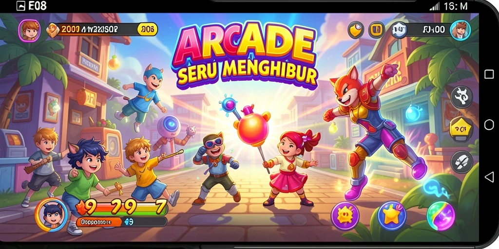Screenshot F08 menunjukkan aksi seru gameplay Arcade yang mengasyikkan.
