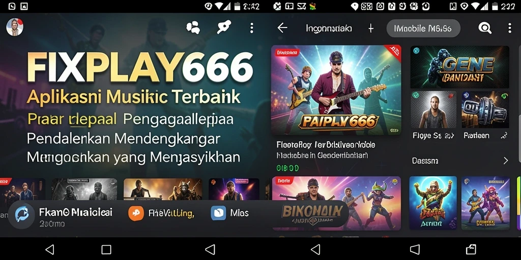 Screenshot menunjukkan antarmuka intuitif FIXPLAY666 saat memainkan lagu.