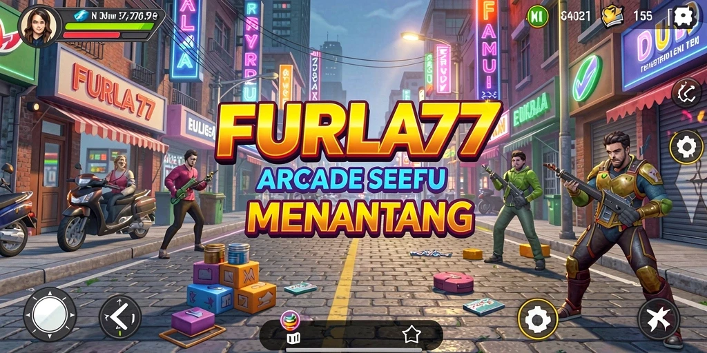 Screenshot utama FURLA77 menampilkan gameplay Arcade yang seru.