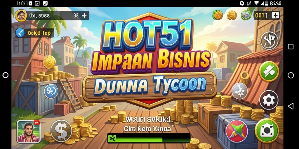 Screenshot utama HOT51 menunjukkan gameplay menarik dalam mengelola bisnis Tycoon.