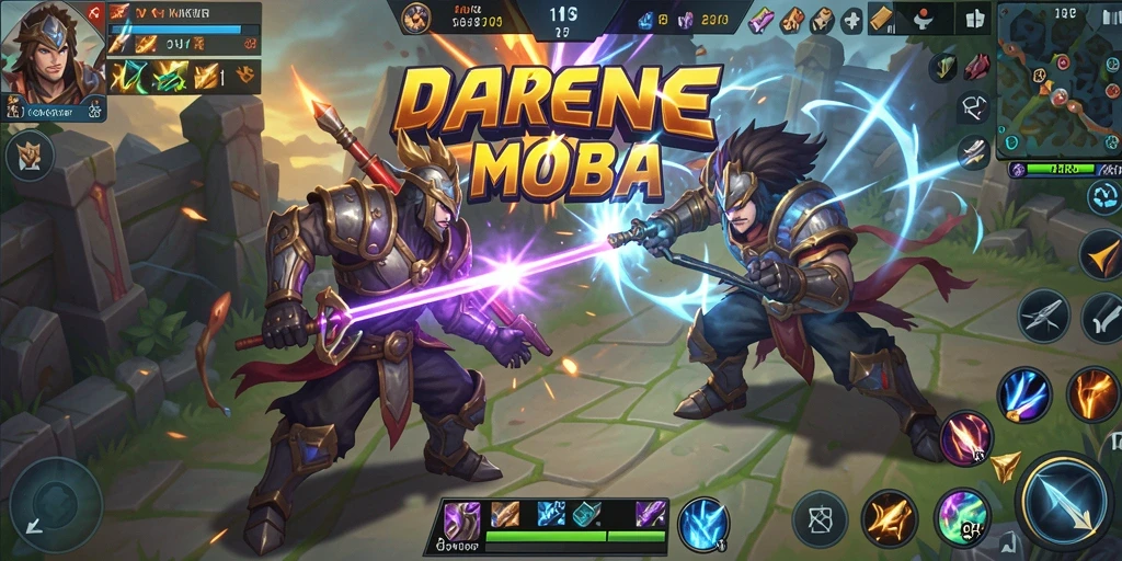 Screenshot gameplay KAKRP yang menunjukkan pertarungan seru di arena MOBA.