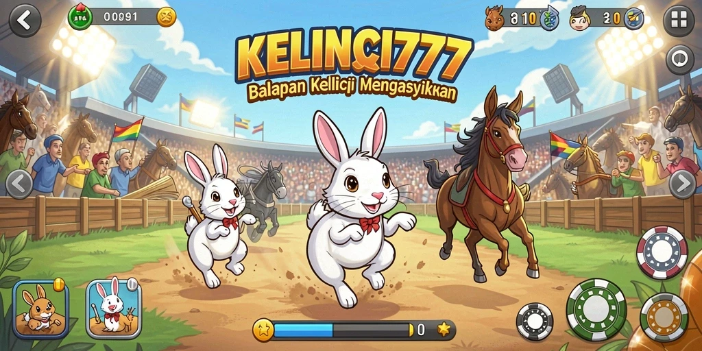 Tampilan utama gameplay KELINCI777 yang seru dan penuh aksi.