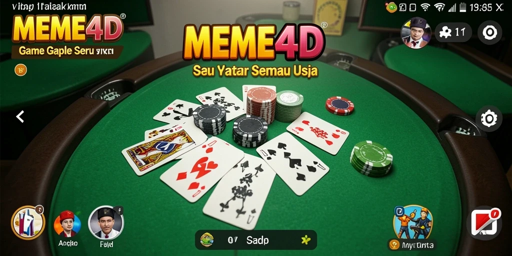 Tampilan gameplay seru di MEME4D saat bermain Gaple.