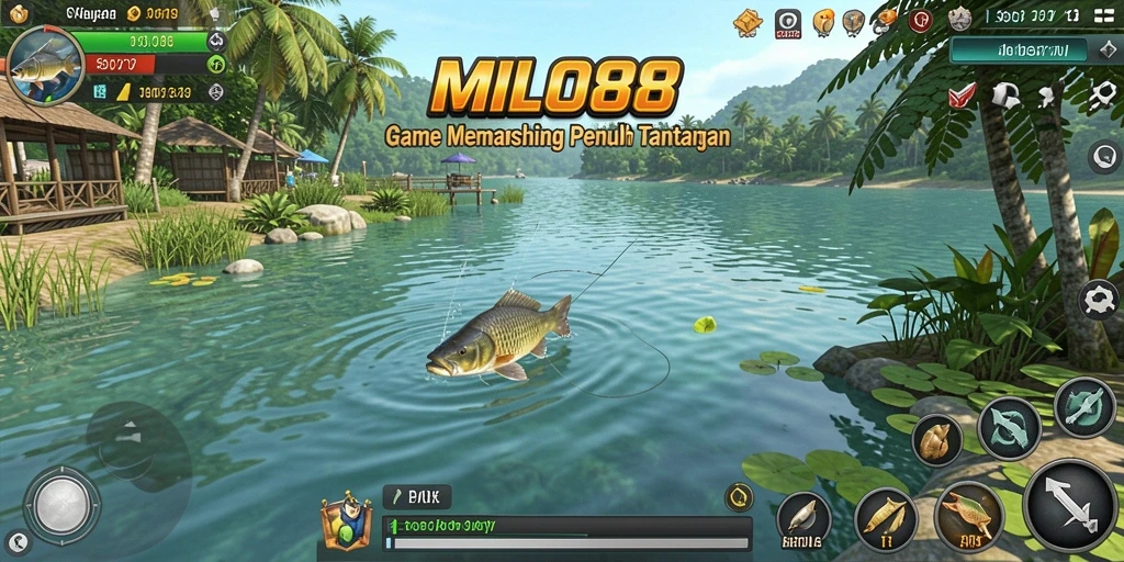 Tampilan gameplay <strong>MILO88</strong> yang menakjubkan dengan pengalaman memancing yang nyata.