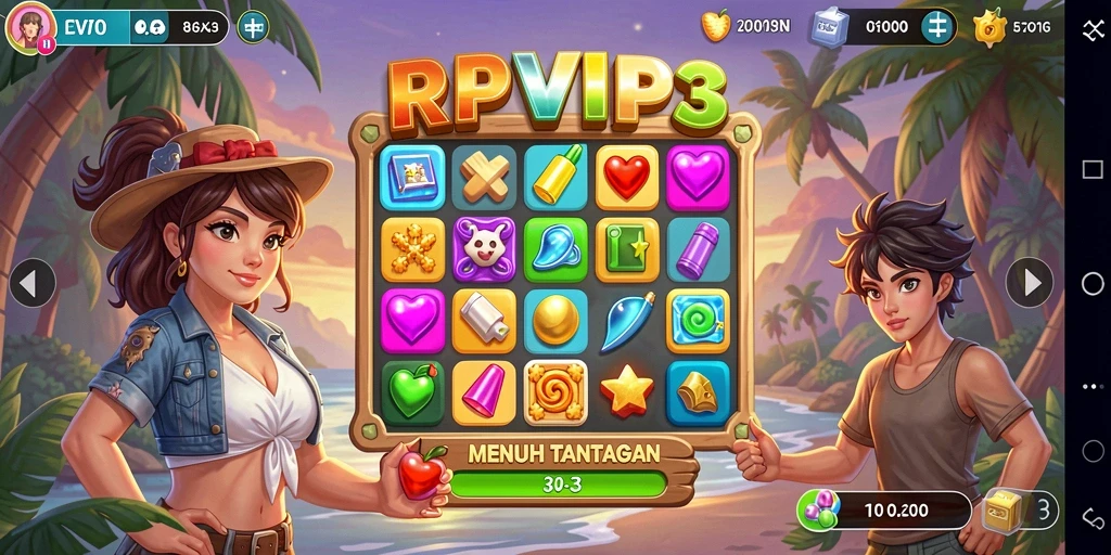 Tampilan gameplay RPVIP3 yang menarik dan penuh warna.