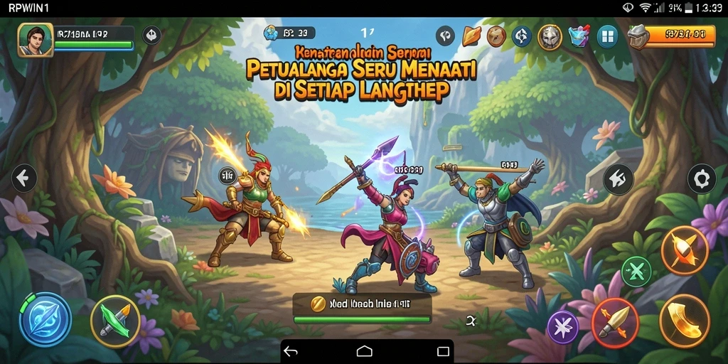 Tampilan gameplay yang menakjubkan dari RPWIN1 di dunia petualangan.