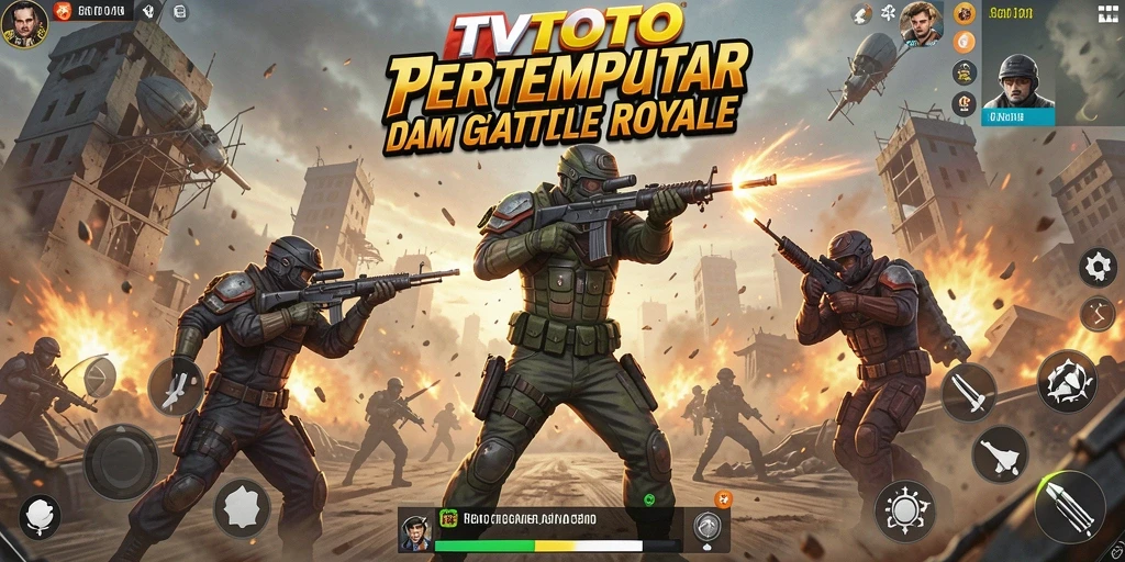Gameplay TVTOTO: aksi seru dalam pertempuran Battle Royale.