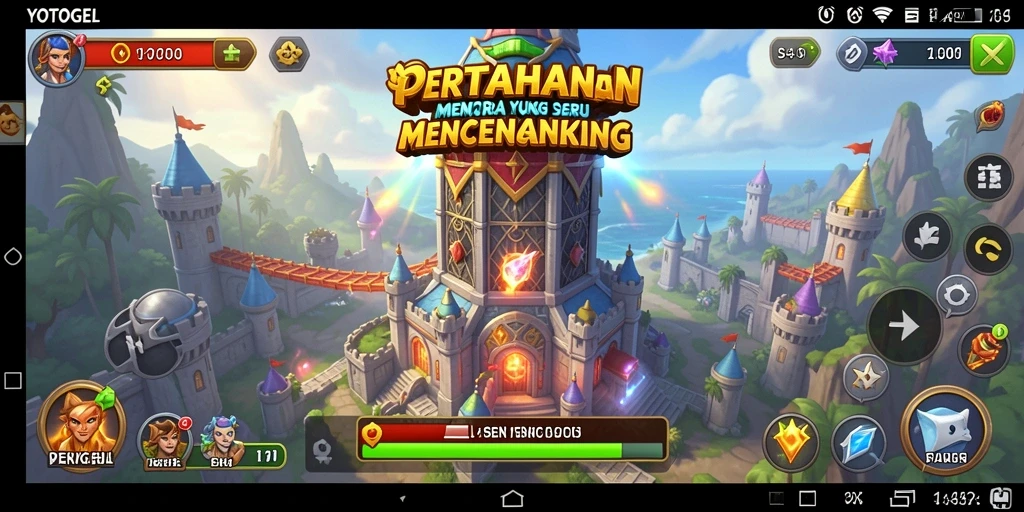 Tampilan menarik gameplay Tower Defense YOTOGEL yang penuh strategi.